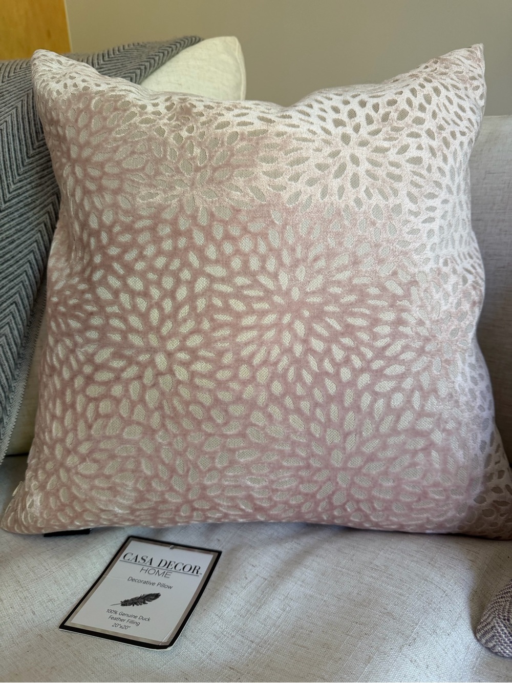 Burnout Velvet Patterned Decorative Pillow by Casa Decor Home